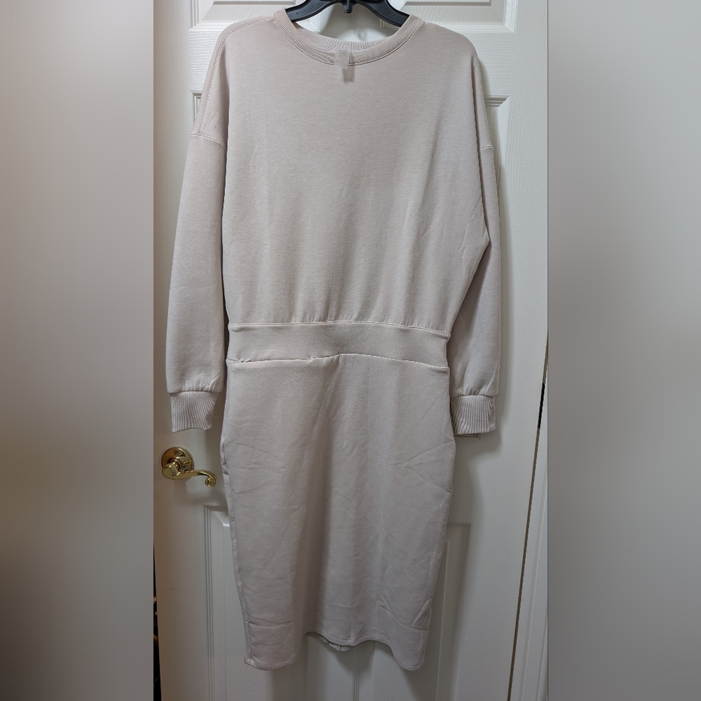 Rhone Dreamglow Long Sleeve Sweatshirt Dress Sand Brown Tan size Medium M